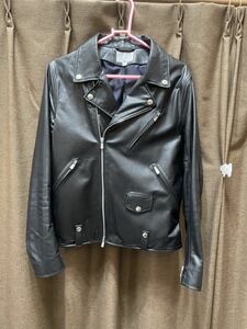 ユナイテッドアローズ　ダブルライダースジャケット　アウター　20aw 21aw ユニセックス　革ジャン　古着　used レザージャケット