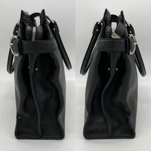 極美品/サルヴァトーレフェラガモ レザー ビジネストートバッグ ブリーフケース 本革 SalvatoreFerragamo メンズ 黒ブラック A4 ガンチーニ_画像4