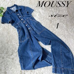 【美品】マウジー H/S DENIM オールインワン デニム つなぎ
