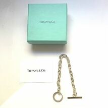 1円〜 90's OLD Tiffany TIFFANY&Co. ティファニー ブレスレット chain bracelet ダブルマンテル　_画像1