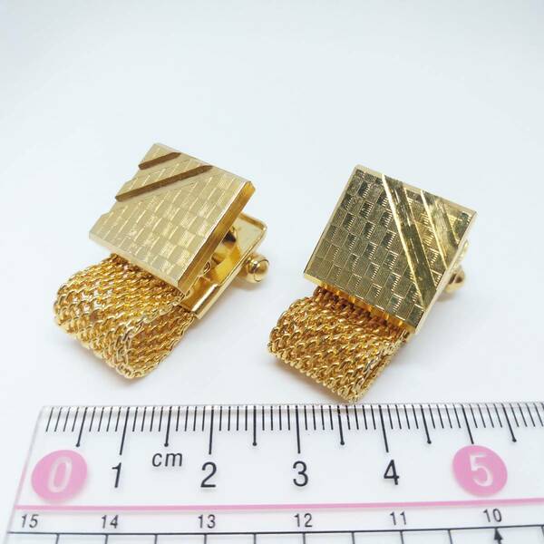 CW40 カフリンクス カフス ボタン ゴールド ラップアラウンド Wrap Cufflinks ベルト メッシュ チェーン