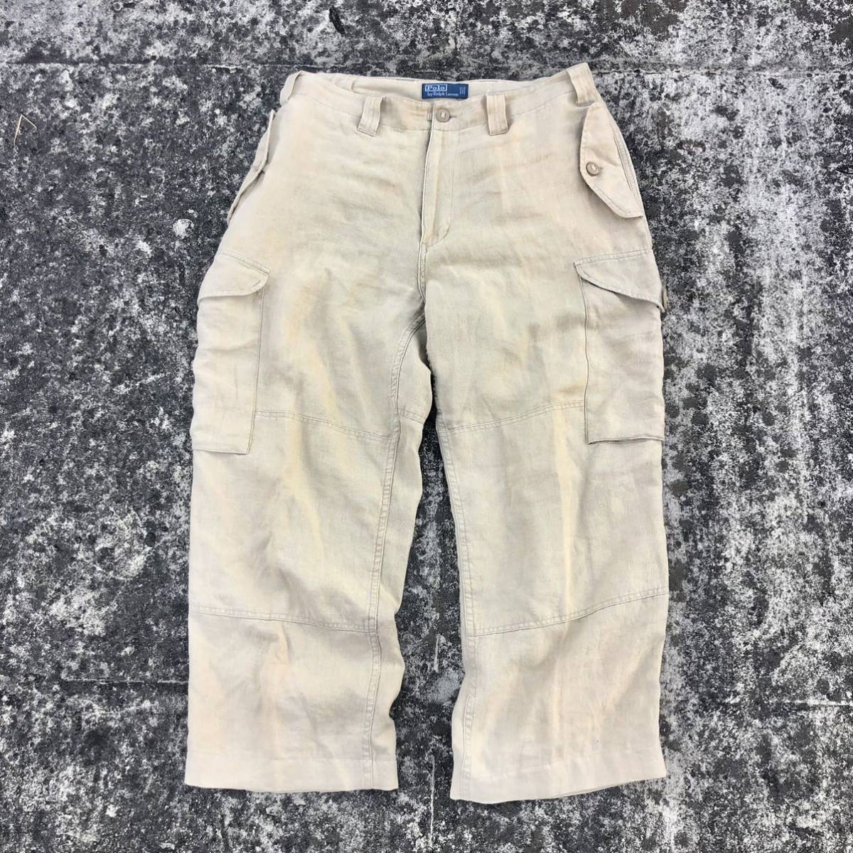 Polo Ralph Lauren カーゴパンツ パラシュートパンツ 白 90s