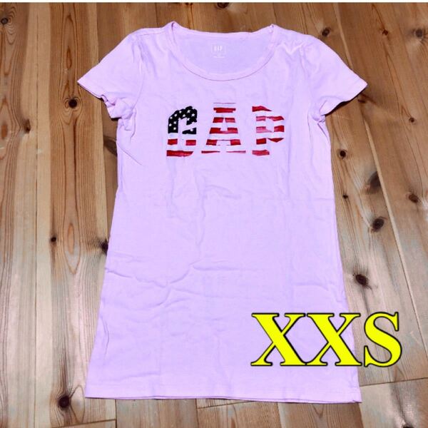 GAP 半袖 Tシャツ XXS ピンク ロゴ ギャップ チュニック 星条旗 アメリカ国旗