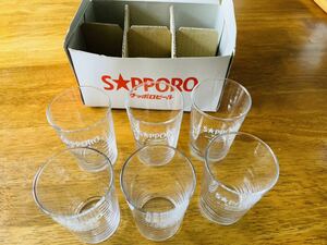 【未使用品】サッポロビール グラスセット 昭和レトロ 酒器 ガラスコップ ビールグラス