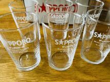 【未使用品】サッポロビール グラスセット 昭和レトロ 酒器 ガラスコップ ビールグラス_画像2