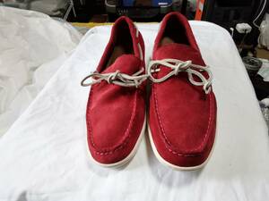  free shipping unused Polo Ralph Lauren deck shoes leather 9D red total length 28,5cm