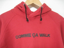 COMME CA WALK コムサウォーク トップス パーカー 長袖 フード ポケット ロゴ 赤 レッド Mサイズ_画像2