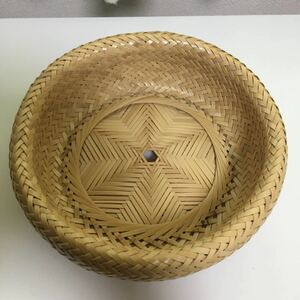 竹細工 籠 ハンドメイド 手づくり 白竹 新品 天然素材 小物入れ 昭和レトロ 編み かご 竹籠 アウトレット ⑥