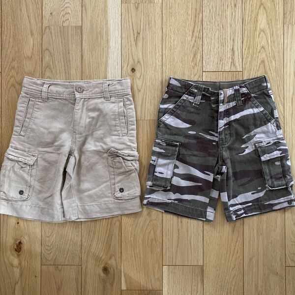 GAP ハーフパンツ 半ズボン ショートパンツ カーゴパンツ ベージュ カモフラージュ 迷彩柄 キッズ 100 2枚セット
