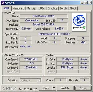 INTEL PentiumIII 733 MHz FC-PGA (Socket370) ★中古正常品★