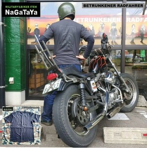 クラブスタイル BETRUNKENER RADFAHRER ベェトォンナ ラドファ BRエンブレム Tシャツ 6,2oz Lサイズ スミクロ×ブラック