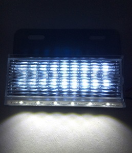 24V LED サイド マーカー ダウンライト付 10個セット 汎用 角型 ホワイト 白 ステー付 路肩灯 アンダーライト デコトラ等