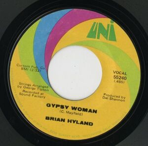 【ロック 7インチ】Brian Hyland - Gypsy Woman / You And Me (#2) [UNI Records 55240]