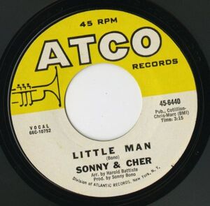 【ロック 7インチ】Sonny & Cher - Little Man / Monday [ATCO Records 45-6440]