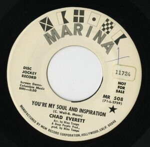 【ロック 7インチ】Chad Everett - You're My Soul And Inspiration / Hey Girl [Marina Records MR 508]