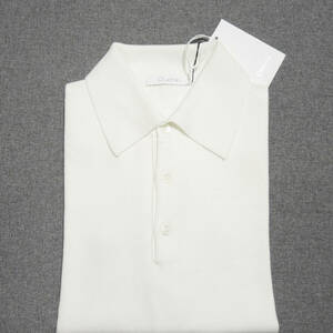 Cruciani ニット ポロシャツ 48 クルチアーニ 最高級 コットン生地 27ゲージ ホワイト 定価4.5万 イタリア