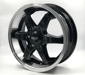 CLEAVE RACING FL53-6 17x6.5 +38 6-139.7 ブラック/マシンド 4本セット ハイエース 200系 ディープリム