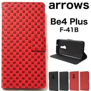 ◆◆arrows Be4 Plus F-41B(docomo) / F-41b ケース チェック柄 手帳型ケース