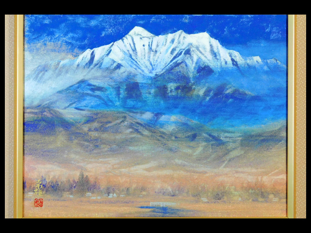 Tsuneo Takahashi Inaya (Pintura de paisaje de montaña Nagano Shinshu) Pintura japonesa No. F6 Sello en rústica Enmarcado Tatuaje exclusivo Instituto de Arte de Japón Maestro Doujin Harue Mochizuki Fukuoji Horin s21122605, cuadro, pintura japonesa, paisaje, Fugetsu