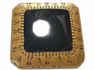 AKIO MORI(aki fishing sinker )book@ tortoise shell gold lacqering 13.7ga- can suspension square brooch 