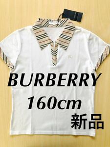 【Бесплатная доставка】 Burberry London Burberry 150-160CM Шланговая вышивательная полоса Шкипер Каноко Поло Рубашка Ladies xs