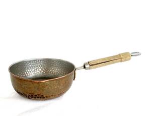 銅 雪平鍋 片手鍋 16cm 片口 鍋 槌目 キッチン 調理器具 木製柄 煮る P697