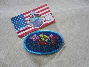 ビンテージ 花柄 フラワー 小花 ワッペン /70s ヒッピー エコ アメリカン 刺繍 アメリカ USA パッチ 古着 543