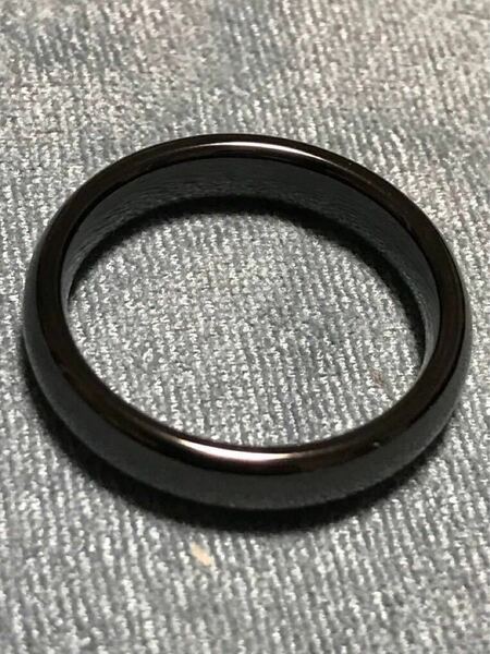 甲丸 ブラック タングステンリング 幅4mm【Jewelry Black Tungsten Unisex Ring】サイズ:10
