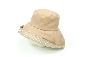 BUS*STOP* great popularity new goods lovely natural material cotton cotton linen flax plain dot pattern hat folding size adjustment possibility UV measures HAT hat be