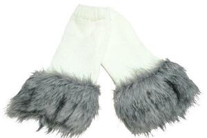 D_krm+ new goods * knitted & fur boots cover leg warmers WH