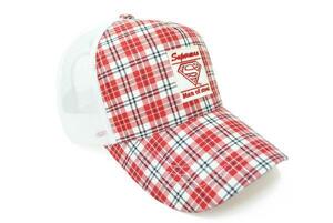 新品 お洒落 チェック SUPERMAN スーパーマン WB 刺繍ロゴ メッシュキャップ ベースボール キャップ CAP 帽子 野球帽 アウトドア UV対策 WH