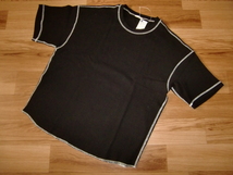 新品 GU ワイドフィット ワッフル ステッチ 半袖Tシャツ ブラック M メンズ オーバーサイズ ワッフルシャツ ヘビーウェイト　黒 L LL_画像1