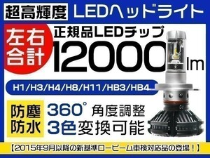 LEDヘッドライト フォグランプ 車検対応 12000LM H8 H11 H16 HB3 HB4 3000k/6500k/8000k 2個 2年保証「WP-X4/X3-H0-LED」