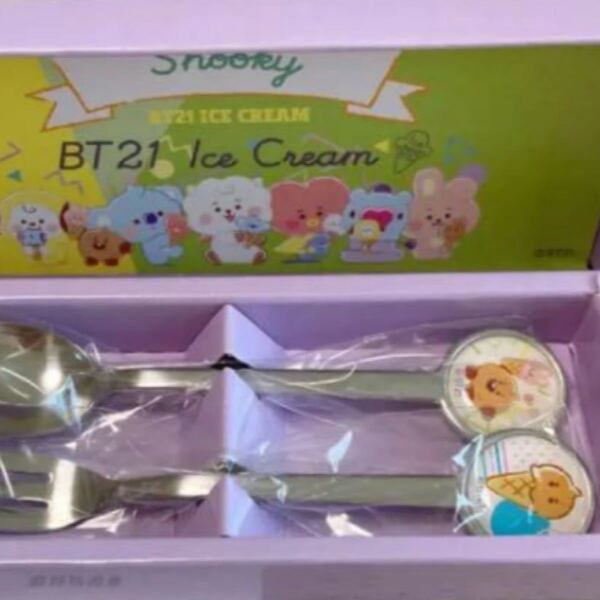 BTS BT21 SHOOKY スプーン＆フォークセット　アイスクリーム