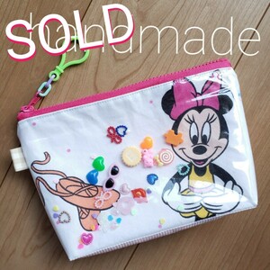 ハンドメイド バレリーナ ミニーちゃん シャカシャカポーチ コスメポーチ 小物ポーチ ヴィンテージシーツ ビンテージシーツ