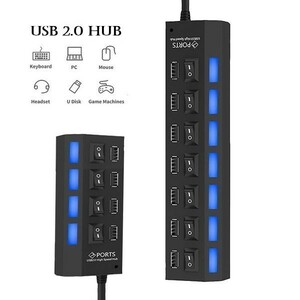 USB2.0ハブ 7ポート 独立電源スイッチ付