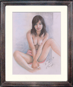 石川吾郎 本人の出品です!人気のパステル美人画 版画 裸婦127, 美術品, 絵画, パステル画、クレヨン画