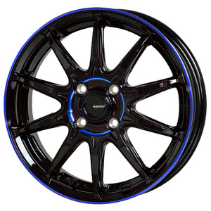 BK/BLUE G-SPEED P-05R 4.5J×14in IS45 PCD100 4H 新品ホイール4本 N-BOX N-ONE N-WGN スペーシア キャンバス タント に!