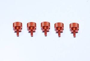 PC用手回しネジ6#-32 M3.5 5個セット オレンジ