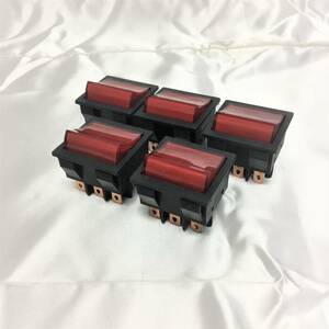 *NO1532 new goods large rocker switch 6 pin 5 piece set red switch rocker type . included type 30A 250VAC switch 