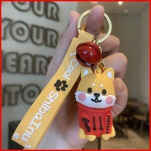 レッド キーホルダー 柴犬 犬 かわいい ワンコ キーリング バッグチャーム