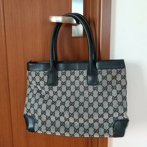 GUCCI グッチ GG柄 キャンバス×レザー ハンドバッグ