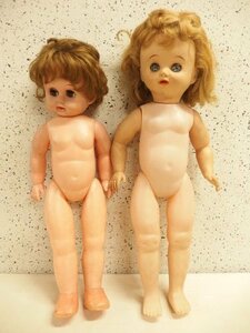 0620274s[ Showa Retro walk doll 2 body set ] junk / Manufacturers unknown / total length 53cm,57.5cm degree / sleep I / girl doll / operation unknown 