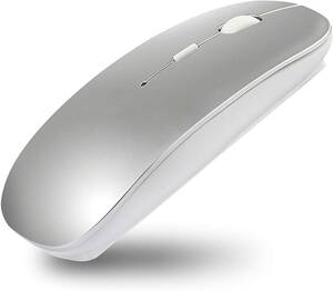 新品　Bluetooth 無線 ワイヤレスマウス 超薄型 静音 充電式 3DPIモード 高精度 持ち運び便利 シルバー
