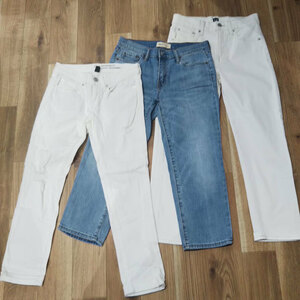 GAP Denim 3 pieces set ji- bread white damage cropped pants height lady's Gap pants bottoms 