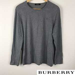美品 BURBERRY BLACK LABEL 長袖Tシャツ グレー サイズ3 返品可能 送料無料