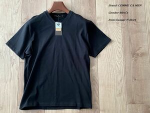 新品 COMME CA MEN コムサメン 日本製 VネックTシャツ「Triporous FIBER」 05ブラック Mサイズ 42TT04 定価12,100円