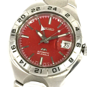 セイコー 腕時計 4S12-0020 LIMITED EDITION ラウンド デイト 赤文字盤 自動巻き メンズ 純正ベルト 稼働 付属有