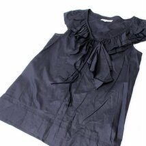 ☆☆ 美品 Viaggio Blu ビアッジョブルー ☆☆ 可愛いフリル コットン カットソー 2号 M 春 夏 22A07_画像3