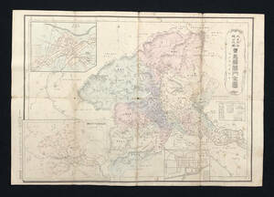 ●古地図●『大日本管轄分地図 群馬県管内全図』1枚 銅版刷り 前橋町 明治38年刊 中村芳松●戦前 古書 郷土資料 路線図